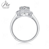 Round Cut 1CT Love Flower Bud Shape Adjustable Moissanite Ring