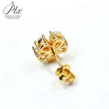 Flower-Shaped Earring Jewelry with Moissanite/Sapphire/Ruby 925 Sterling Silver Plated Screwback Earrings for Women