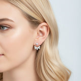 Earrings with 2.8CT D Color Round Marquise Cut Moissanite 925 Silver Plated White Yellow Gold Ear Stud Fashion Christmas Gift