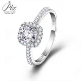 Square Shape with Round Cut Moissanite Halo Half-Eternity Ring Women Only Gifts For Festivals And Anniversaries