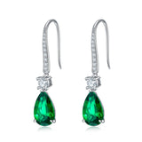 Lab Grown Gemstone Earrings 3.4-5.9CT Pear Ruby Sapphire Colombia Side Moisanite S925 Ear Studs Women Christmas Party Gift