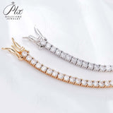 Four-Claw Tennis Bracelet With 5mm Round Moissanite Diamonds 925 Silver Plated With White Gold Daily Jewelry For Women Christmas & Anniversary Gift Allergy