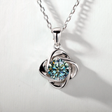 Moissanite Diamond 6.5mm 1CT Necklace For Womens Solitaire Pendant 925 Silver Chains D White  Jewelry Customized Gift