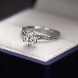 Twisted Braid Round Moissanite Ring Women Only Gifts For Festivals And Anniversaries