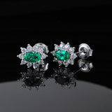 0.8-1.5CT Lab Grown Gemstone Stud Earrings 925 Sterling Silver Material Screw Back Design Suitable for Halloween/Christmas Gifts