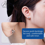 Classical Style 4 Claws Setting Round Brilliant Cut Moissanite Ear Studs D Color Moissanite Ear Jewelry