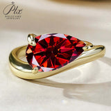 S925 Ring With 3CT Pear Shaped Moissanite D Color/Ruby/Sapphire/Colombian Emerald /Zambian Emerald VVS1 Clarity Customized For Banquet & Festival Gifts