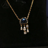 Light Luxury Design Blue Cloud Pendant Elegant Niche Collarbone Chain S925 / 10K / 14K / 18K Stylish & Sweet Necklace Women Exclusive Christmas Gift Allergy Resistant