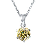 Moissanite Pendant Classical 6 Prongs 12 Color 925 Sterling Sliver Fine Jewelry Necklace Lady Birth Stones Wedding Gift Jewel