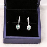 Total 4ct Green Oval Moissanite Drop Earrings with Certificate Passed Diamond Test Women 's Jewelry Christmas Gift S925 Silver