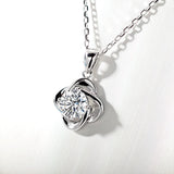 Moissanite Diamond 6.5mm 1CT Necklace For Womens Solitaire Pendant 925 Silver Chains D White  Jewelry Customized Gift