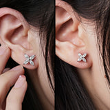 Clover & Marquise-Cut D-Color Moissanite Earring & Necklace Set 925 Silver Plated with Gold Hypoallergenic - Ideal for Women's Daily Wear & Holiday Gifts