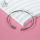 Open Bracelet 925 Sterling Silver with Moissanite Round Cut VVS1 Stones Sparkling Jewelry Gift for Women’s Special Occasions