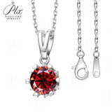 Moissanite Necklace Snowflake Pendant Multicolor Round Cut 925 Sterling Silver 1ct  For Women Wedding Bridal Fine Jewelry Charms