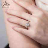 Oval Cut 1CT 925 Sterling Silver Halo Half Eternity Moissanite Ring Women Only Gifts For Festivals And Anniversaries
