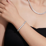 Round Tennis Bracelet Adorned with Exquisite Moissanite Multiple Size Options 925 Silver Material, Fashionable Holiday Gift