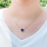 6×8mm Lab Grown Gemstone Emerald Cut Necklace D Color Ruby Sapphire Emerald VVS1 Clarity Banquet Anniversary