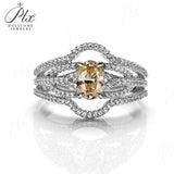 Vintage Hollow Out Champagne Moissanite Ring Women Only Gifts For Festivals And Anniversaries