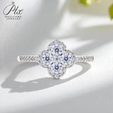 Elegant D VVS1 Color 100% S925 Sterling Silver Moissanite Diamond Ring for Women Engagement Wedding Fine Jewelry Holiday Gifts