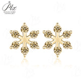 Moissanite Stud Earrings Snowflake D Color VVS1 Clarity 925 Sterling Silver GRA Certified Hypoallergenic Non Tarnish Office Commuter Jewelry