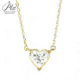 Love Heart Necklace with1/2/3CT D Color Moissanite S925 Plated White Yellow Rose Gold Chain for Woman Engagement Chrisrmas Charm