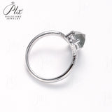 Engagement Ring Salt and Pepper Moissanite Diamond Pear Cut 925 Sterling Silver Plated with 18k Gold Wedding Jewelry Vintage