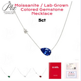 5ct Moissanite Necklace GRA Certificate Lab Grown Ruby Sapphire Pendant 925 Silver Women Fine Jewelry Hypoallergenic Factory Direct