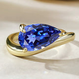 S925 Ring With 3CT Pear Shaped Moissanite D Color/Ruby/Sapphire/Colombian Emerald /Zambian Emerald VVS1 Clarity Customized For Banquet & Festival Gifts