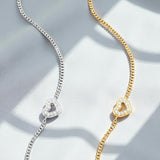 Heart Bracelet with 2mm Round Moissanite Diamond 925 Silver Plated White Yellow Gold Women's Daily Fishion Jewely Gift Favorite