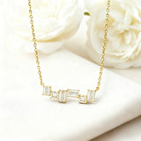 Moissanite Necklace with3CT D Color Asscher/Emerald Cut Moissanite S925Plated White Yellow Rose Gold Chain Engagement Daily Gift