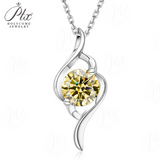 Women's 925 Sterling Silver Necklace 1.0ct D Color VVS1 Moissanite Halo Pendant Passes Diamond Tester Jewelry Gift