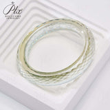 Customized Moissanite Gemstone Bangles Round D Color Full Size Fine Fashion Elegant for Woman Man Anniversary Party Gift Charms