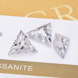 100% Real Moissanite Stone Triangle Cut Multicolor VVS1 Loose Beads With Certificate For Women Jewelry Making Charms Wholesale