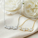 Moissanite Necklace with3CT D Color Asscher/Emerald Cut Moissanite S925Plated White Yellow Rose Gold Chain Engagement Daily Gift