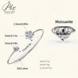 Bezel Set Open Bangle Moissanite Bracelet 925 Sterling Silver for Women Jewelry Charms Factory Outlet Hypoallergenic Elegant
