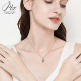 Women's 925 Sterling Silver Necklace 1.0ct D Color VVS1 Moissanite Halo Pendant Passes Diamond Tester Jewelry Gift