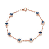 Moissanite Bracelet with 2.4CT D White/Black/Vivid Blue/Green Round Moissanite 925 Silver Plated Gold Women Man Party Gift Daily