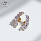 Earrings with 2.4CT D Color Marquise Cut Moissanite 925 Silver Plated White Yellow Rose Gold Ear Stud Women Fashion Daily Jewely
