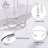 The Infinite Love Series 925 Silver Necklace Moissanite Round Cut VVS1 Pendant Luxury Jewelry for Women