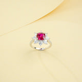 Customize Ring Cushion Cut Lab Grown Ruby Sapphire Columbia 925 Silver No Fade Hypoallergenic Anniversary Gifts Party Banquet
