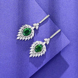 0.8-7CT Oval Cut Ruby/Sapphire/Colombian Emerald Earrings Lab-Grown Gemstone Jewelry Gift for Christmas Easter Hypoallergenic