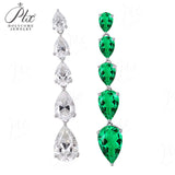 Pear-shaped Earrings Set with D/VVS Grade Moissanite & Colored Gemstones  This Jewelry Is An Ideal Choice for Party Gifts