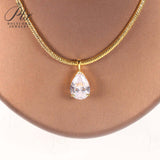 8-16 CT Custom Necklace Pear Cut Moissanite White 925 Sterling Silver Jewelry High-Quality Premium Christmas Gift Hypoallergenic