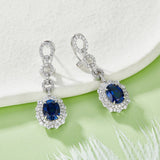 0.8-7CT Oval Cut Ruby/Sapphire/Colombian Emerald Earrings Lab-Grown Gemstone Jewelry Gift for Christmas Easter Hypoallergenic