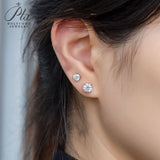 Classic 4 Prongs Setting Round Cut Moissanite Stud Earrings Women Only Gifts For Festivals And Anniversaries