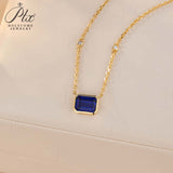 6×8mm Lab Grown Gemstone Emerald Cut Necklace D Color Ruby Sapphire Emerald VVS1 Clarity Banquet Anniversary