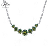 Moissanite Multicolor 2.8CT Necklace Seven Princess Round Cut Pendant For Women Wedding Anniversary Party Jewelry Gifts Charms