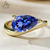 S925 Ring With 3CT Pear Shaped Moissanite D Color/Ruby/Sapphire/Colombian Emerald /Zambian Emerald VVS1 Clarity Customized For Banquet & Festival Gifts