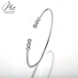 Open Bracelet 925 Sterling Silver with Moissanite Round Cut VVS1 Stones Sparkling Jewelry Gift for Women’s Special Occasions