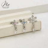 Zircon Ear Bone Stud AAAAA Colorful Zircon Stainless Steel Y2K Punk Factory Direct Sale Workplace Friendly Piercing Jewelry for Women